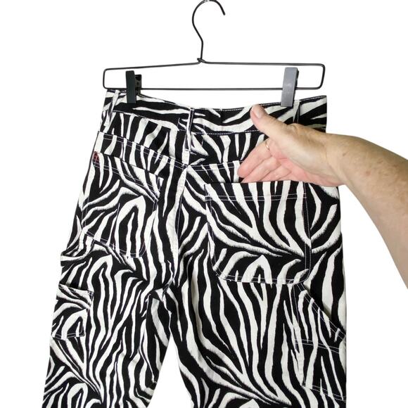 BDG Leila Zebra Print Carpenter Cargo Pants Womens Size 26 Urban Outfitters - Picture 8 of 16